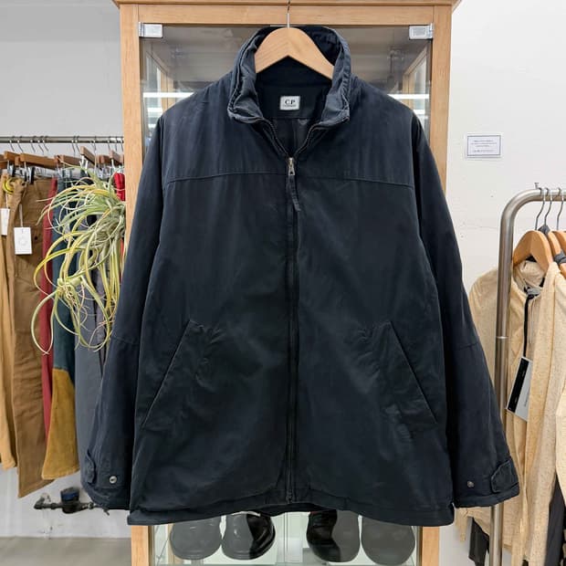 dyed cotton zip-up jacket 