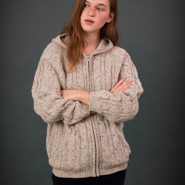 게드 Ged Cable hooded zip-up knit 후드 집업 니트