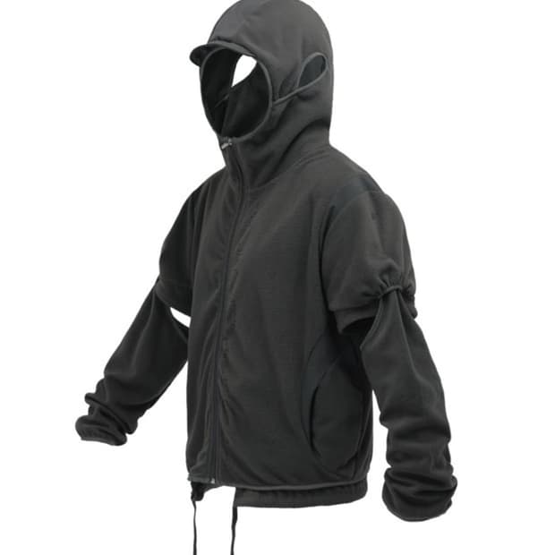 오호스 이어 홀 후디 차콜 플리스 집업