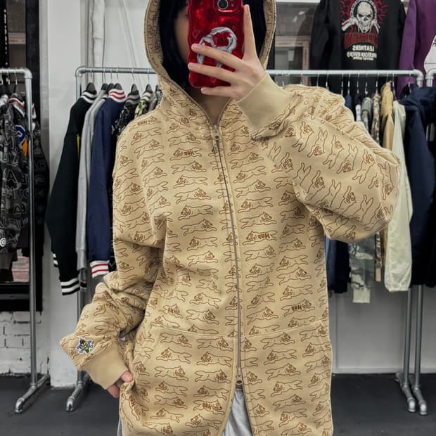 BBC 아이스크림 X HUF 러닝독 풀오버 후드집업