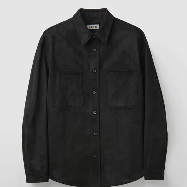 쿠어 스웨이드 셔츠 블랙