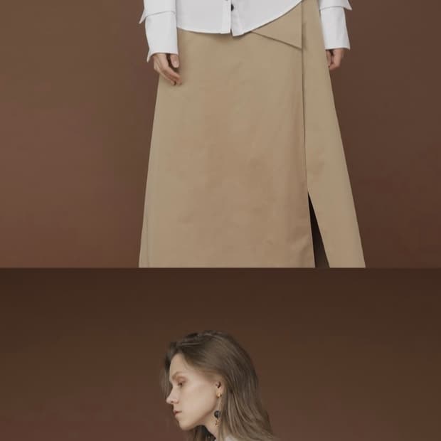 [디자이너 브랜드 NOHKE] 유니크 버튼 디테일 화이트 커프스 셔츠