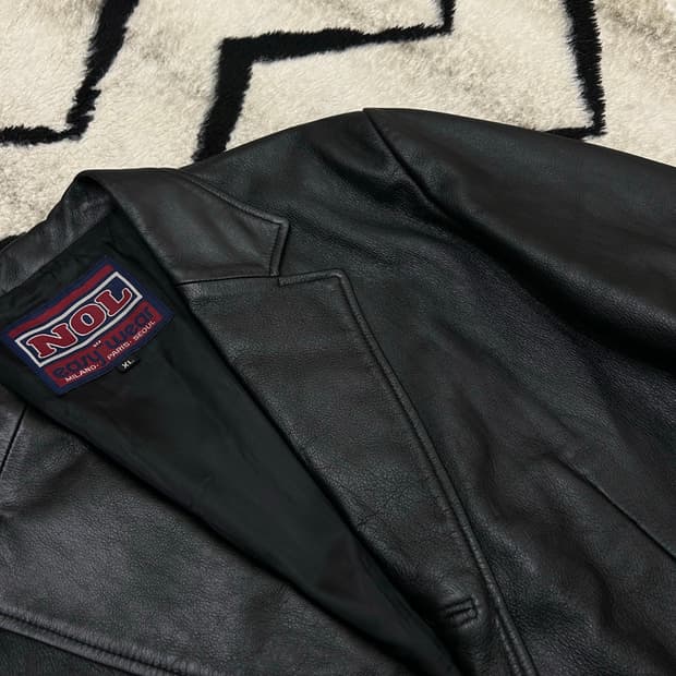 [XL]빈티지NOL 소가죽 블레이저/블랙