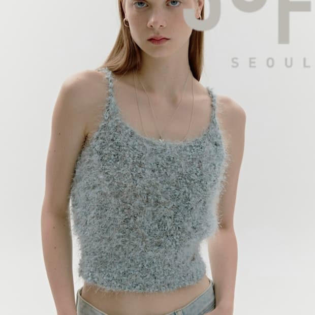 NEW BACK STRING SLEEVELESS KNIT TOP
