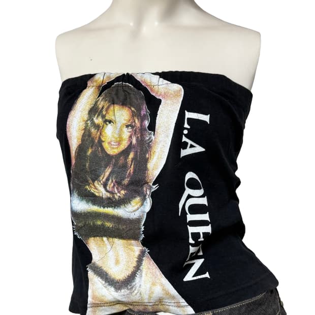 Vtg y2k girl printed tube top