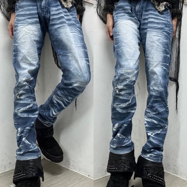 [SEMANTIC DESIGN]Y2K Crack Washed Pants