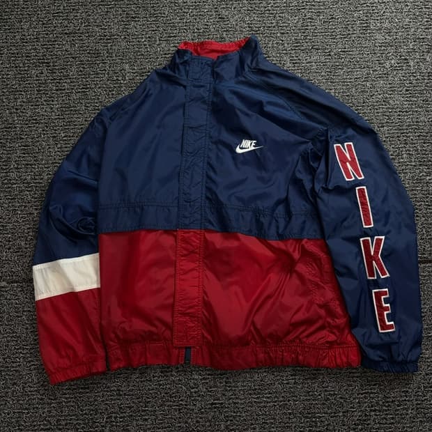 90s 나이키 빅로고 올드스쿨 배색 박시핏 바람막이 2585