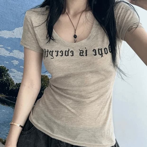 키미스 y2k 백하트프린팅 티