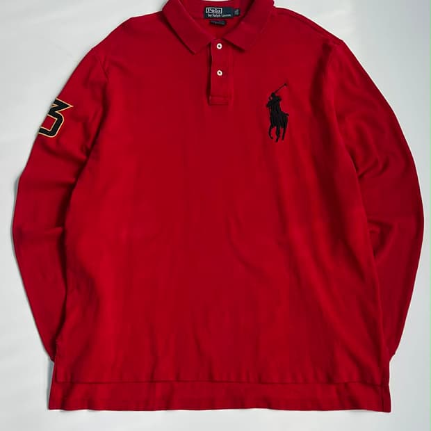 [XXL] 폴로 랄프로렌 빅포니 럭비셔츠 빅사이즈 롱슬리브 카라