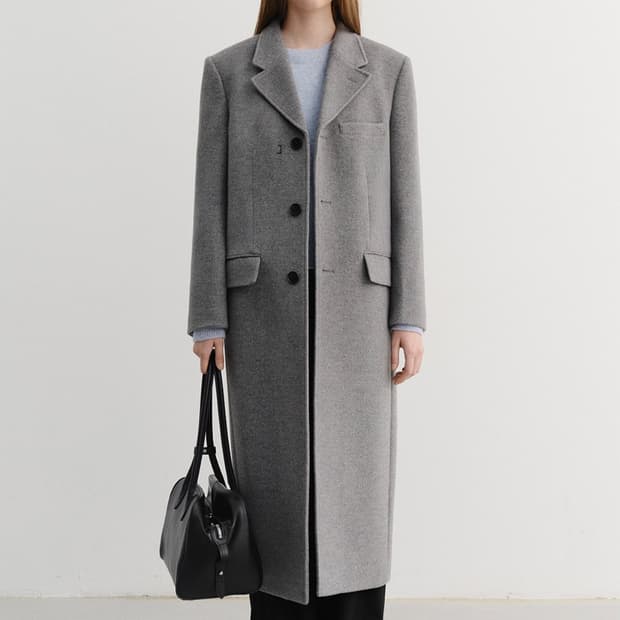 UNISEX 2-WAY 3 BUTTON CASHMERE COAT_UDCO