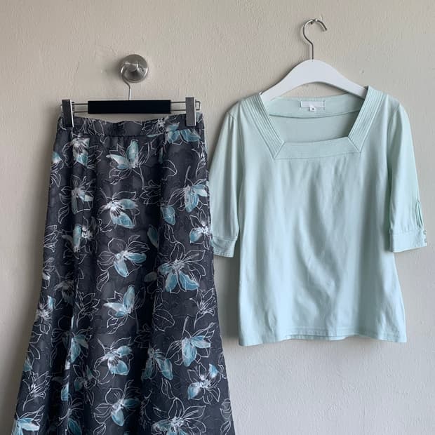 Ice floral long skirt