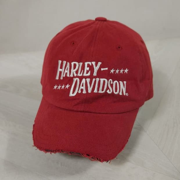 HARLEYDAVIDSON 할리데이비슨 볼캡 모자 빈티지 워시드 레드