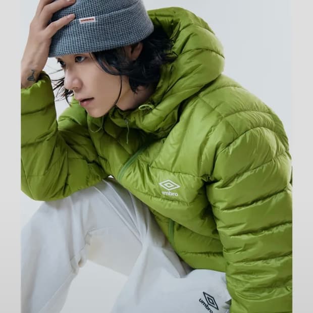 엄브로 패딩 올드그린색