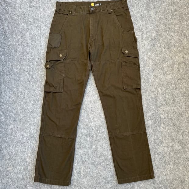 [34X32]칼하트 B342  립스탑 더블니 카고 워크팬츠 다크커피