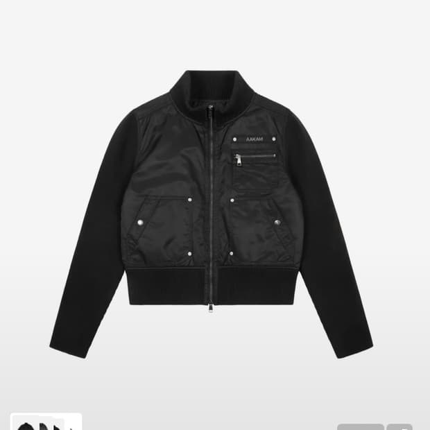 아캄 Knitted Nylon Jacket (Black)