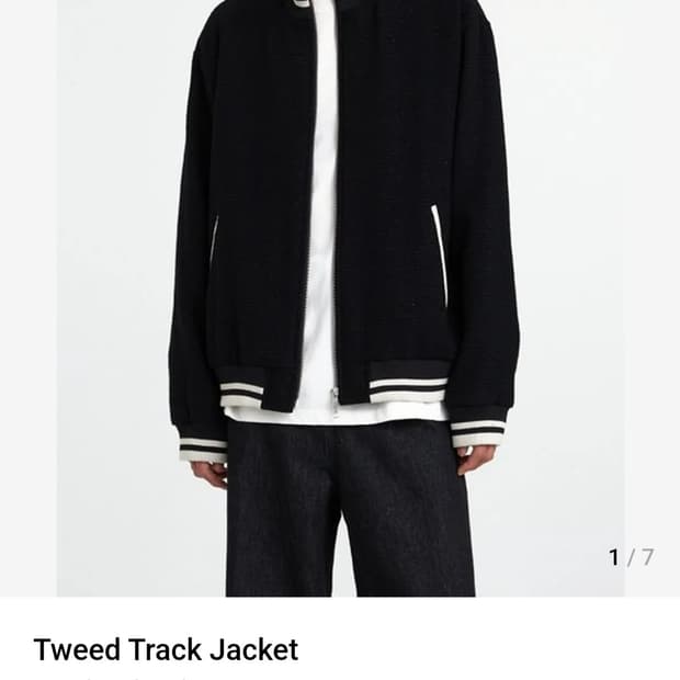 유스 블랙 트위드 자켓 M