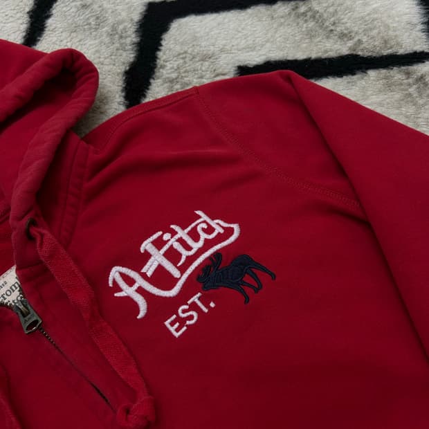 [M]아베크롬비 후드집업/레드/기모