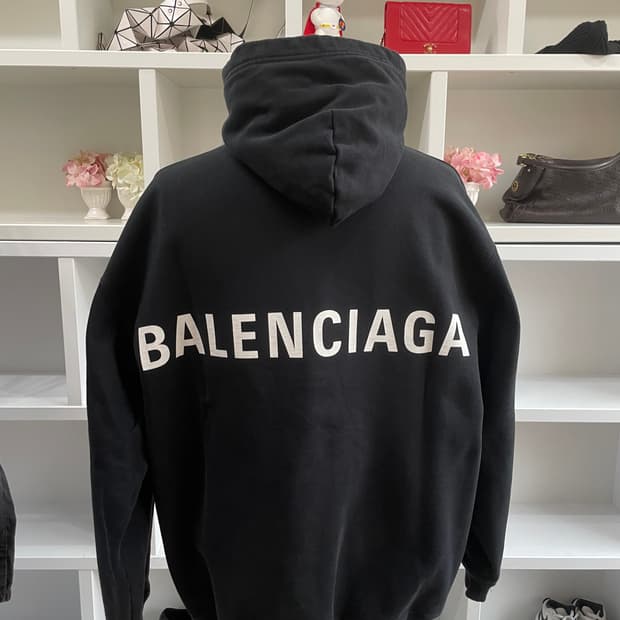 [새상품급,100-105] 발렌시아가 백로고 후드