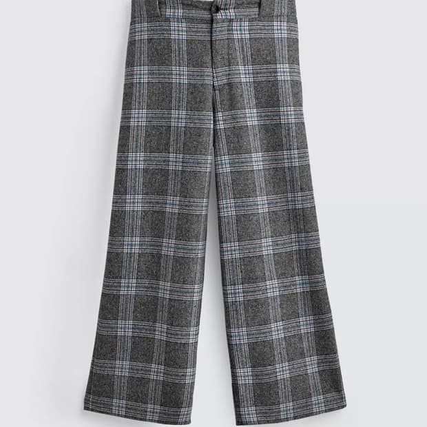자라 X 디즈니 체크 와이드핏 팬츠 31