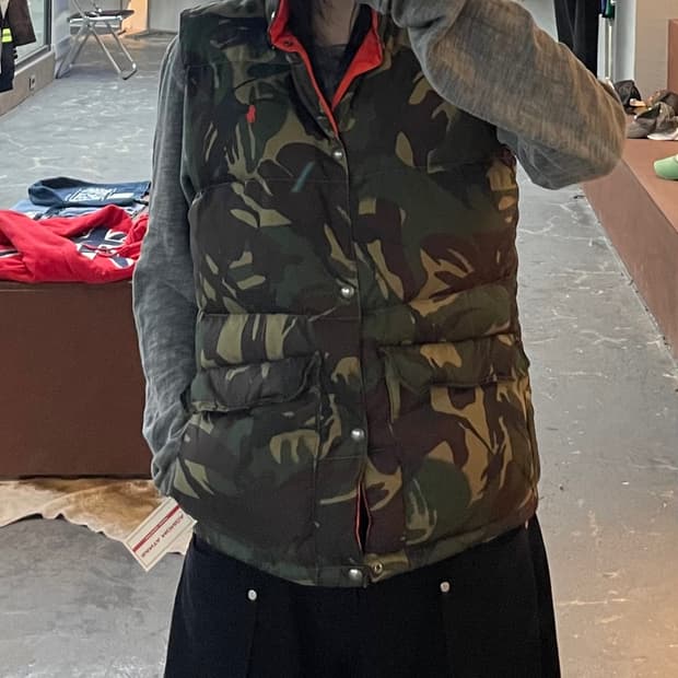 폴로 랄프로렌 리버시블 카모 다운 베스트 H2244