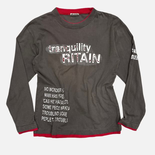 grunge lettering grey t-shirt