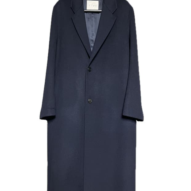 타임옴므 20주년 다크네이비 체스터 벨티드 코트 95사이즈