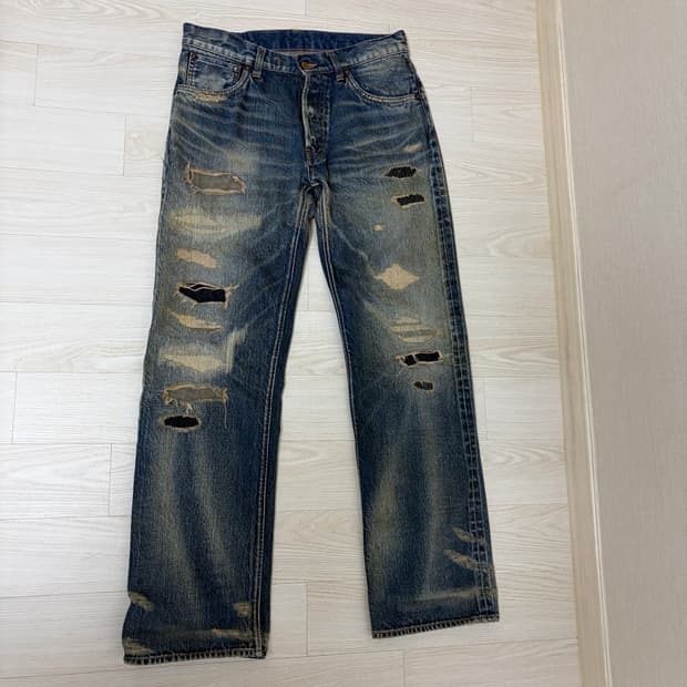 글래드핸드 데미지 워싱 데님 32사이즈