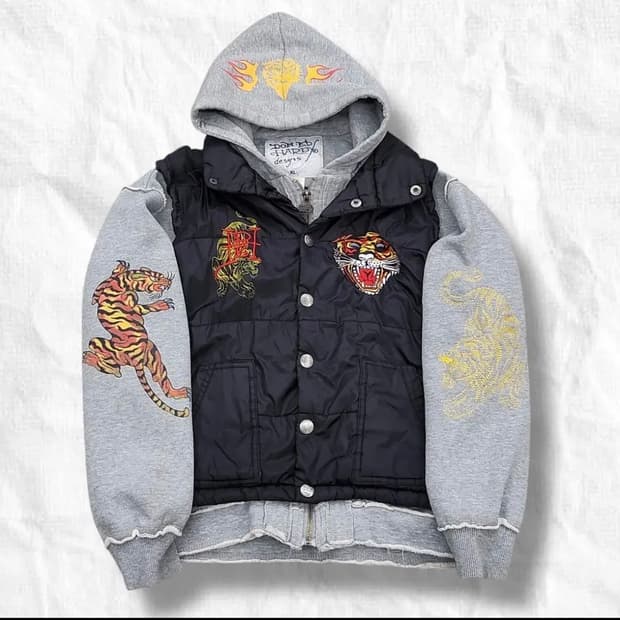 에드하디 빈티지 레이어드 후드집업