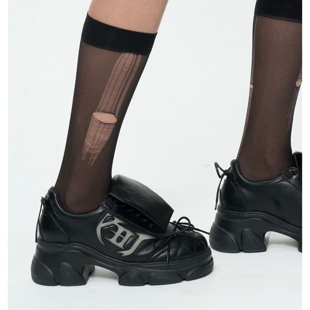 Yeel RIBBON PLATFORM SNEAKERS BLACK