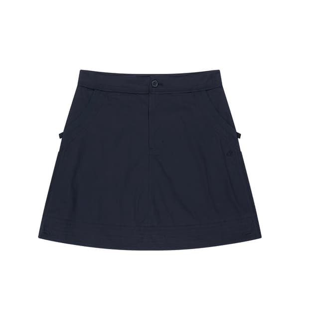 RAW EDGE COTTON SKIRT NAVY