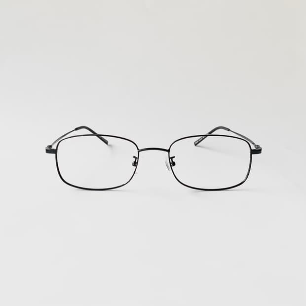 889 픽키안경 빅사이즈 블랙 남녀공용 베타티타늄 초경량 스퀘어 프