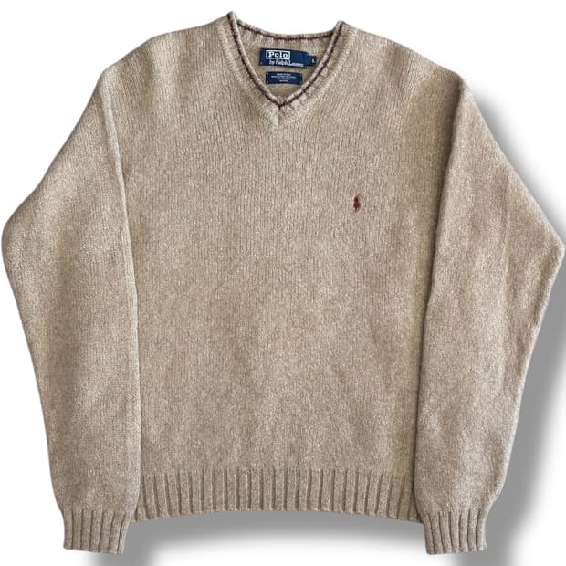 Polo Ralph Lauren 베이지 브이넥 니트