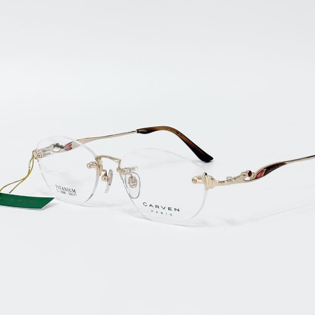 키지클럽 CARVEN 골드 포인트 무테 데드스탁 빈티지안경