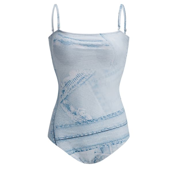 애프터아워즈 수영복 DENIM PRINTED SWIMSUIT (BLUE)