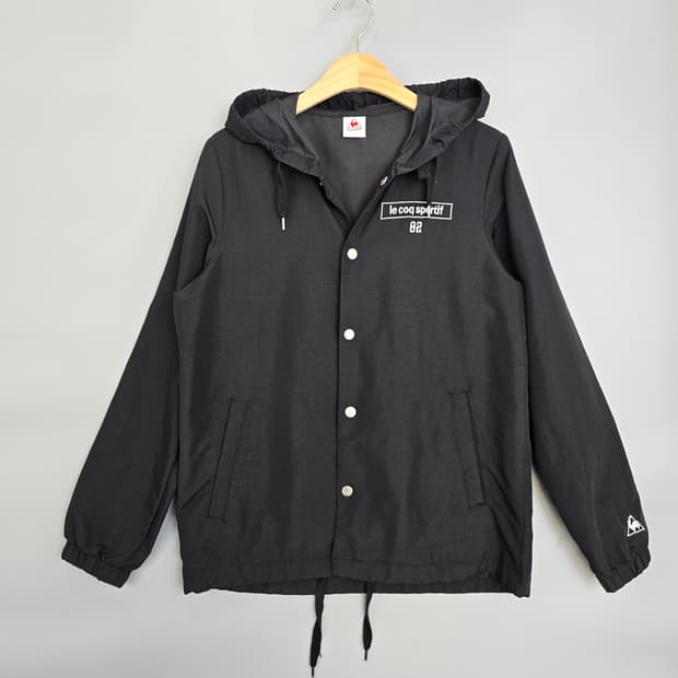 르꼬끄 스포르티브 바람막이 후드 자켓 블랙 90(S)