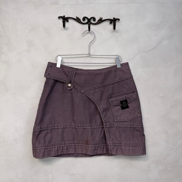 Ash purple wrap pocket detail mini skirt