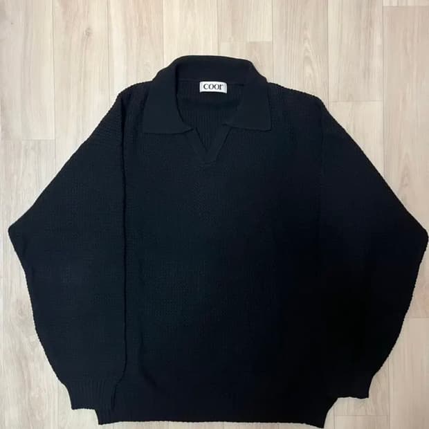 (M) 쿠어 크로셰 오픈카라 니트