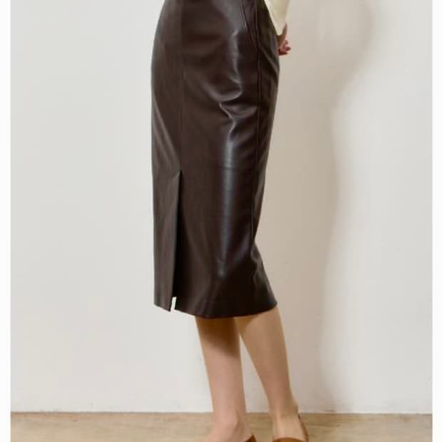 [쉬즈미스] 슬릿 레더 스커트 55