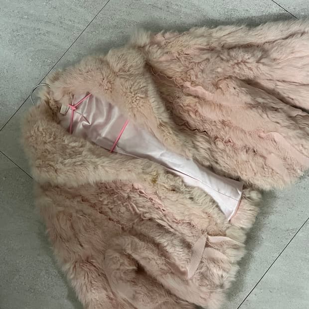 베이비핑크 퍼자켓 갸루