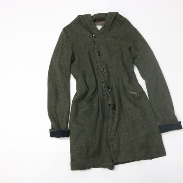 Pas de calais 파드칼레 빈티지 울 린넨 혼방 숄칼라 롱 가디건