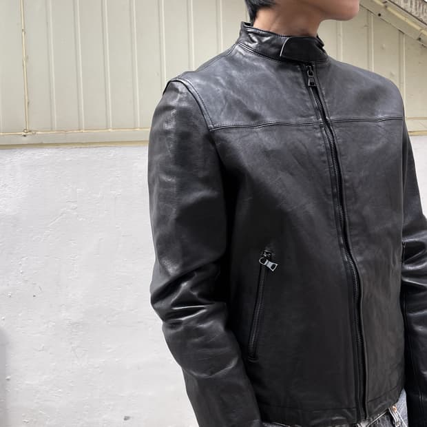 바나나리퍼블릭 카우 레더 바이커 자켓