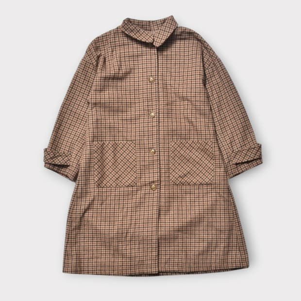 EHKA SOPO 여성 모직 체크 오버핏 울 코트 N839