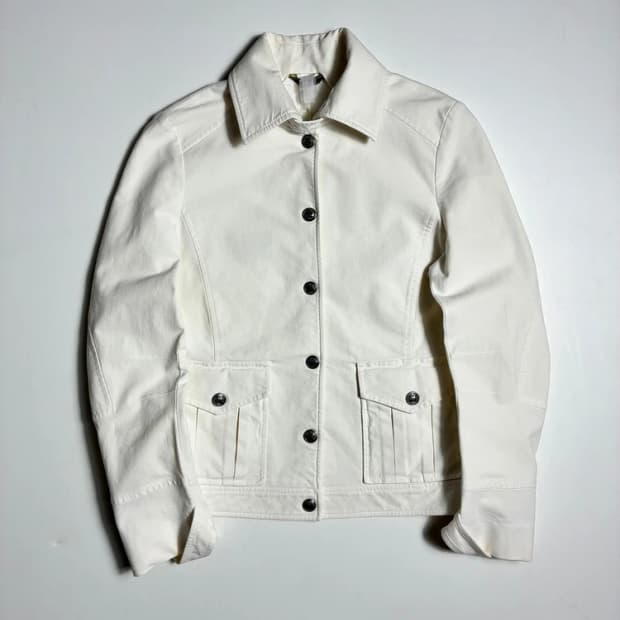 베르사체 오프화이트 플랩 포켓 버튼 자켓 R2496