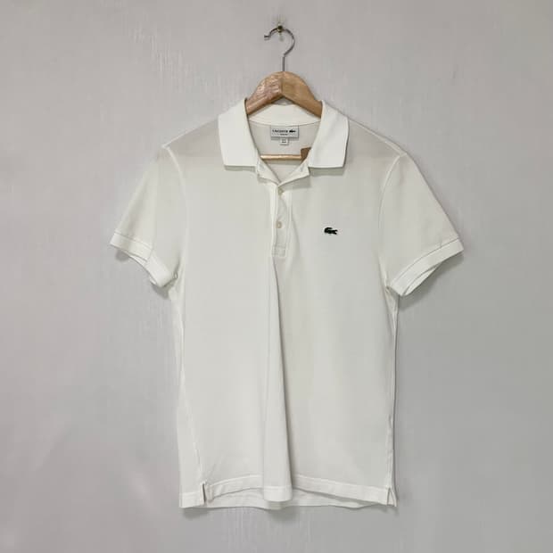 라코스테 슬림핏 화이트 폴로티 카라 티셔츠 M 남녀공용