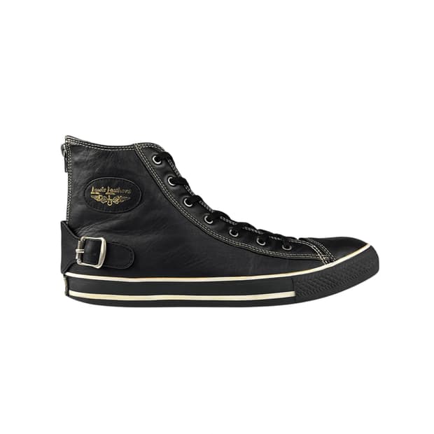 belted leather sneakers