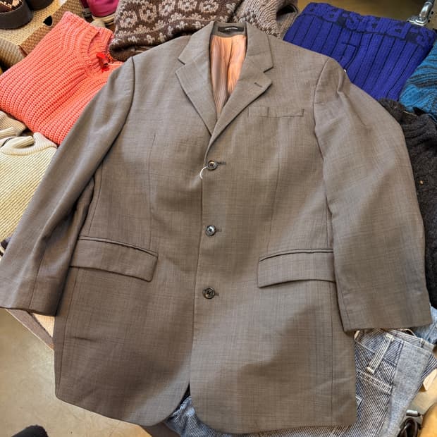 캘린 클라인 퓨어 뉴울 원단 스트라이프 원단 블레이저 자켓 L