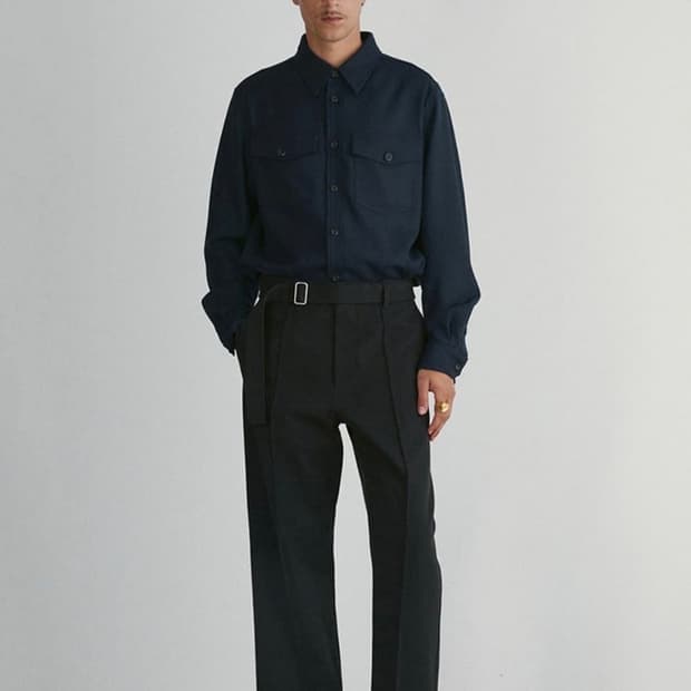 렉토 24FW 벨트 디테일 스트레이트핏 코튼 팬츠 M