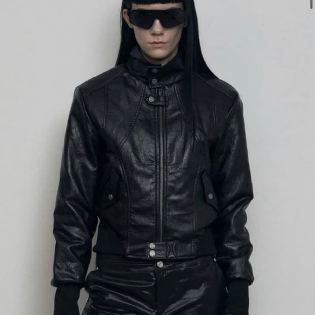 보헤미안서울 highneck moto jacket 하이넥 모토자켓 슬림