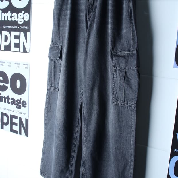 (XL-2XL) 에잇세컨즈 청바지 데님 빅사이즈 카고 흑청-P10621
