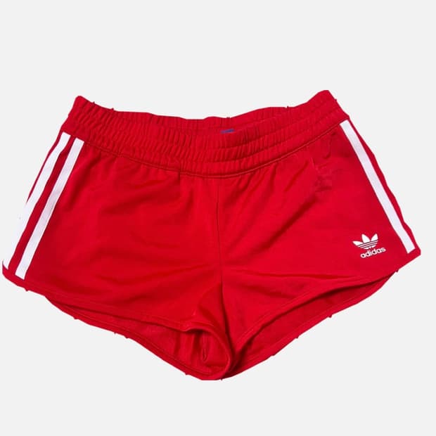 adidas 레드 삼선 트레이닝 반바지